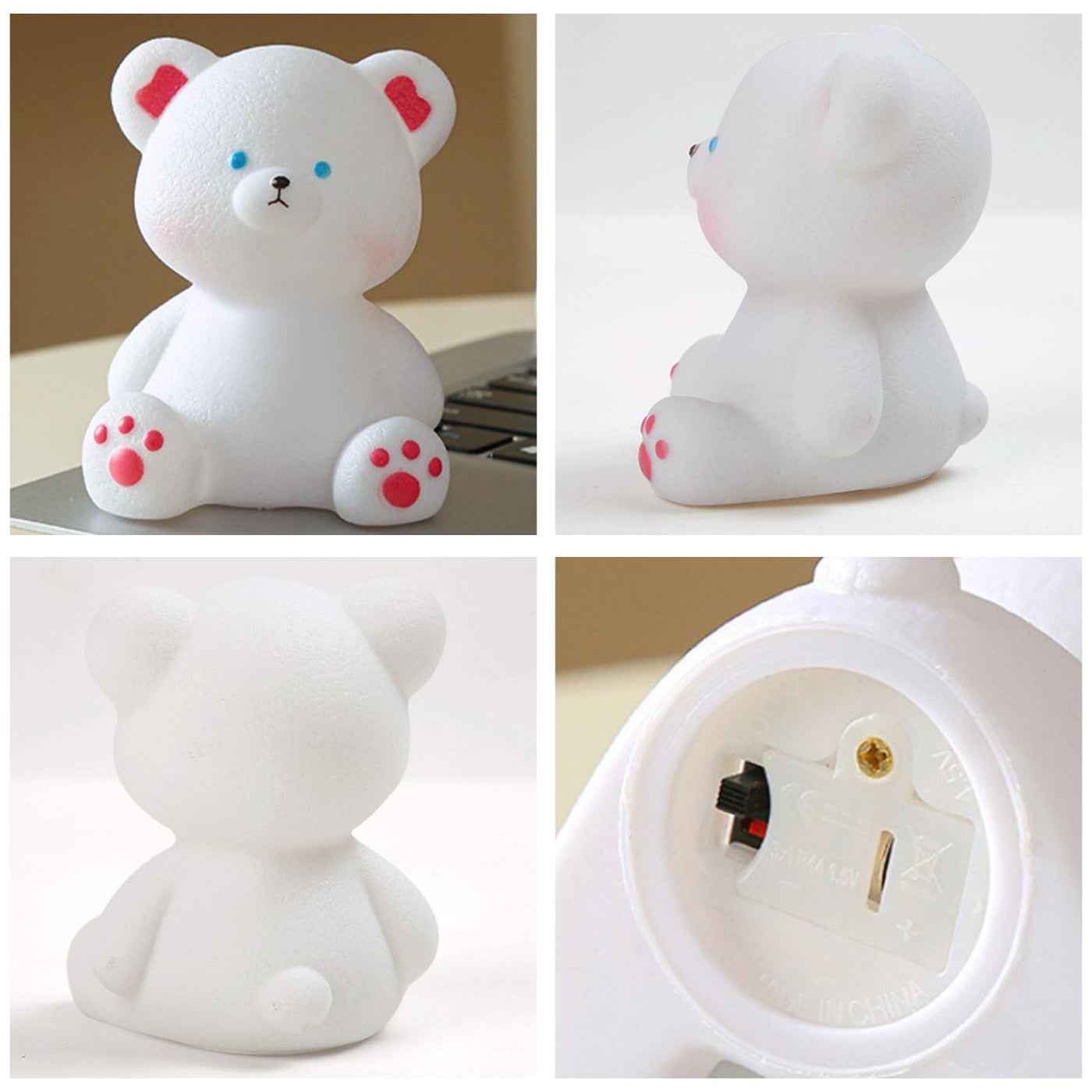 DIY bear painting set - birthday present, 3D bear lamp for painting and as a night light