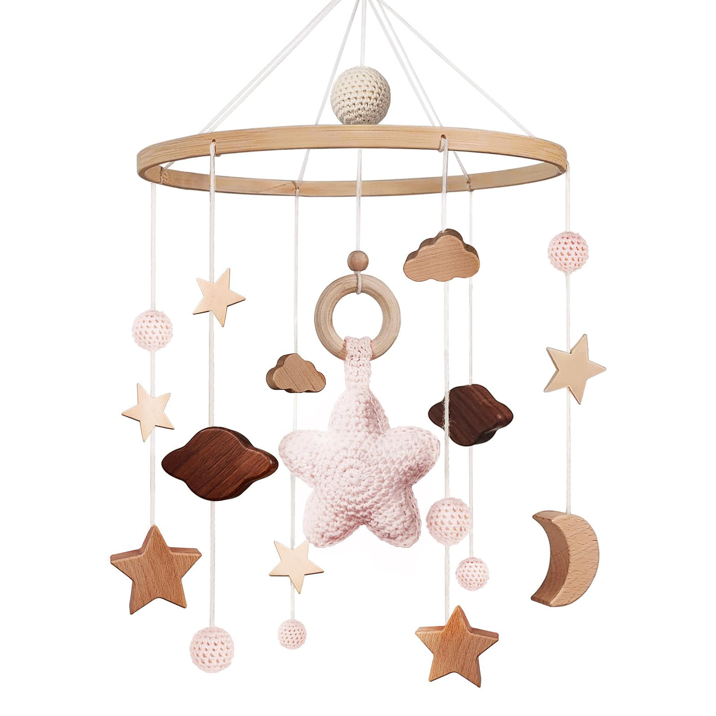 Mobile Babybettchen Bettchen Glocke Windspiel Baby mit Wolken Sterne