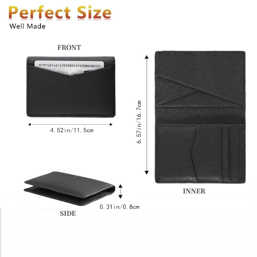 Brieftasche mit Kreditkartenhalter, schlanke Brieftasche mit RFID-Schutz, Brieftasche aus echtem Leder mit 9 Fächern