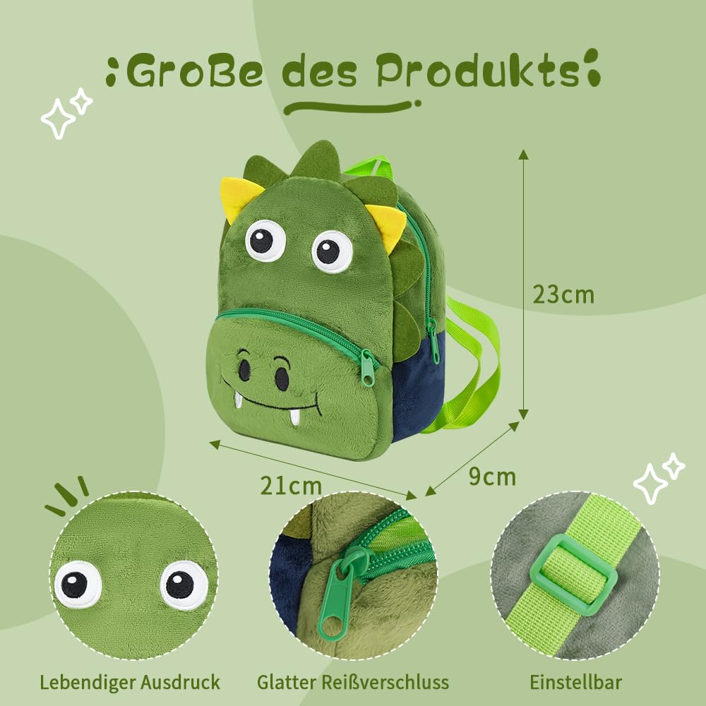 Sac à dos, cartable, Sac en peluche pour Enfants de dessin animé, Mini sac à dos Animal, Dinosaure