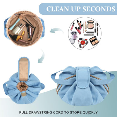 Trousse de maquillage de grande capacité avec cordon, trousse de maquillage de voyage portable