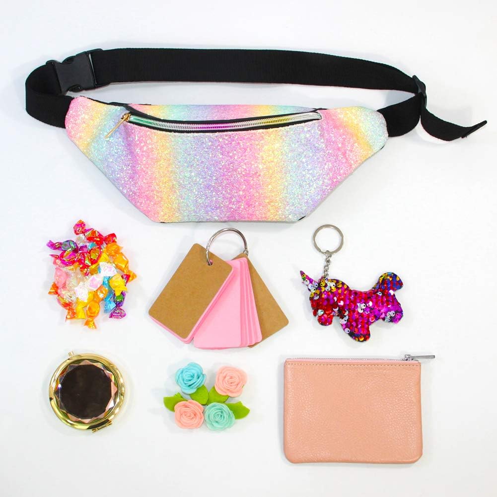 Children's bum bag glitter sports bag with imitation leather