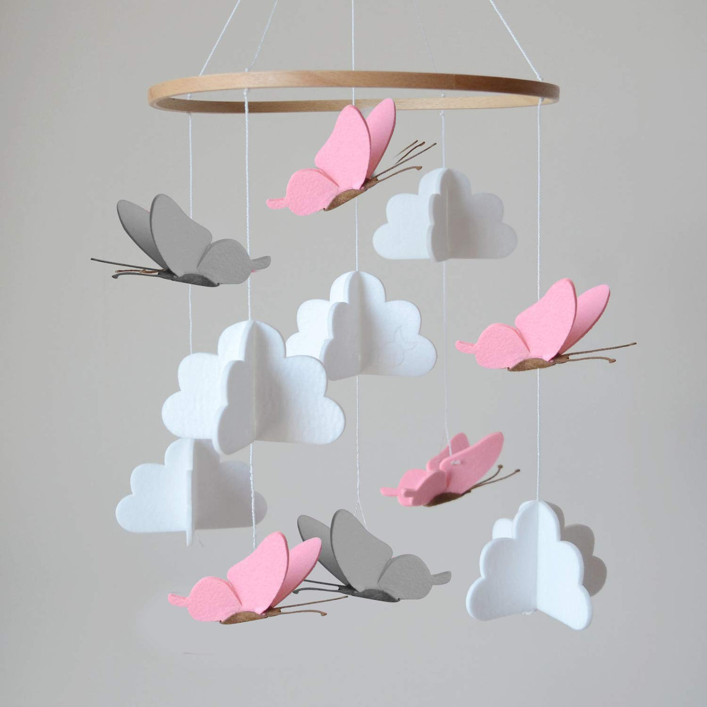 Mobiles Baby-Windspiel, mobile Babybett-Glocke Holz