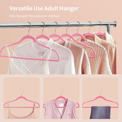 Velvet Hangers Non-slip Hangers with Shoulder Notches for Adults