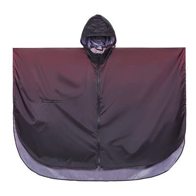 Rain cape with hood zipper, reusable raincoat, rain poncho bike hiking