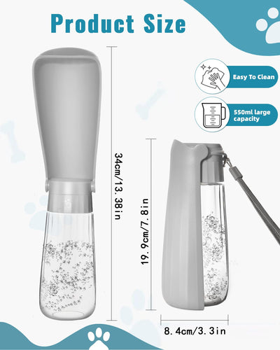 Portable Pet Drinking Bottle, foldable Design