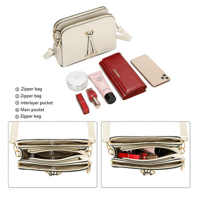 Sac à Bandoulière Solide en Cuir PU