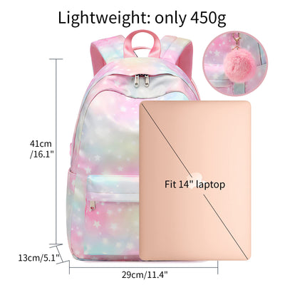 Kids School Backpack, Cute School Bags with Pretty Pendant