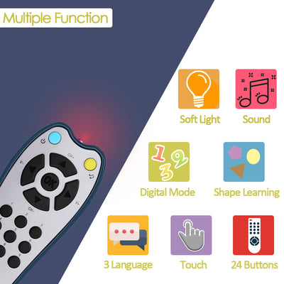Baby Realistische TV-Fernbedienung Spiel mit Licht und Ton, Upgrade Einstellbare Lautsprecher