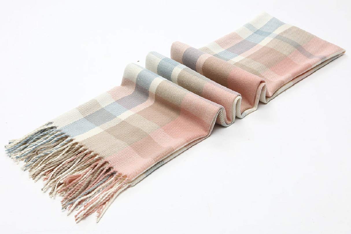 Plaid triangle scarf winter, pashmina scarf soft tassel wrap scarf