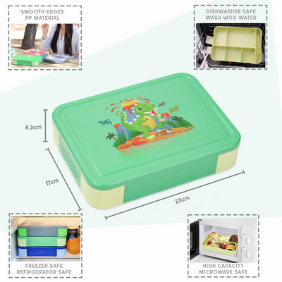 Kids lunch box with compartments 12 PCS,Lunch box kids bento box leak-proof with 6 compartments cutlery set