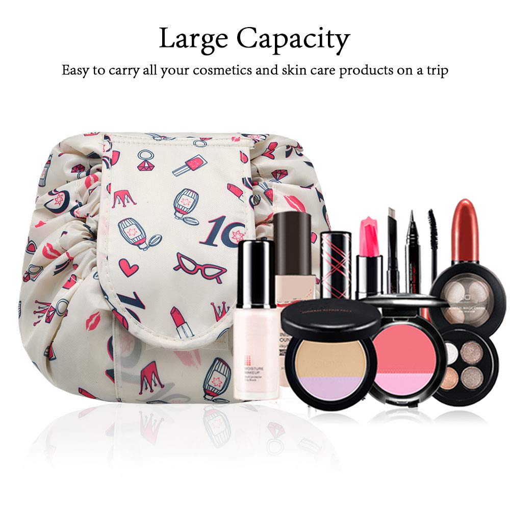 Trousse de maquillage de grande capacité avec cordon, trousse de maquillage de voyage portableм
