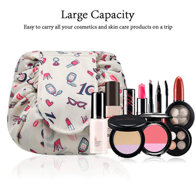 Trousse de maquillage de grande capacité avec cordon, trousse de maquillage de voyage portableм