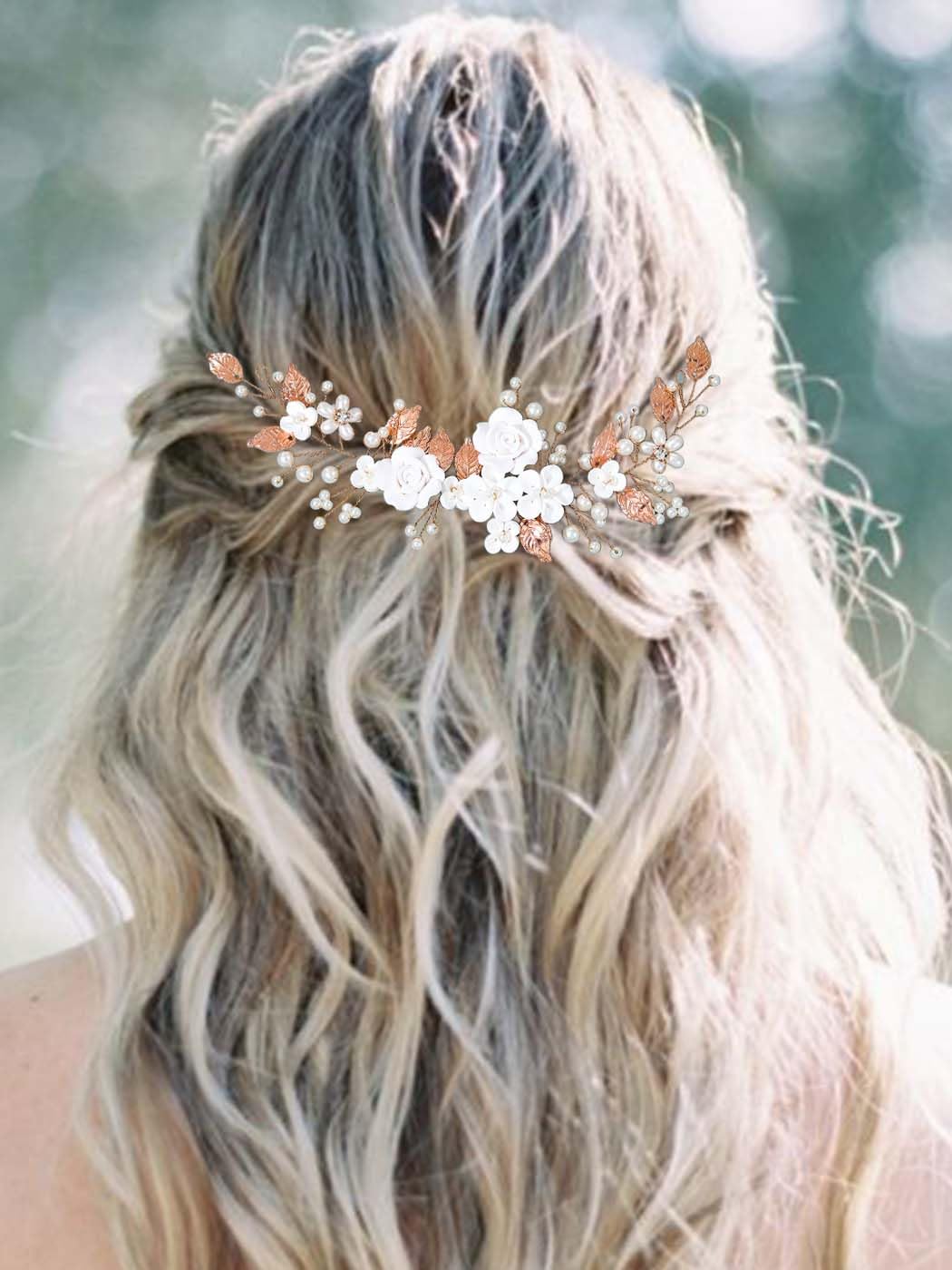 Bandeau fleuri pour mariage, vigne perlée, bijoux de cheveux, coiffure de mariage