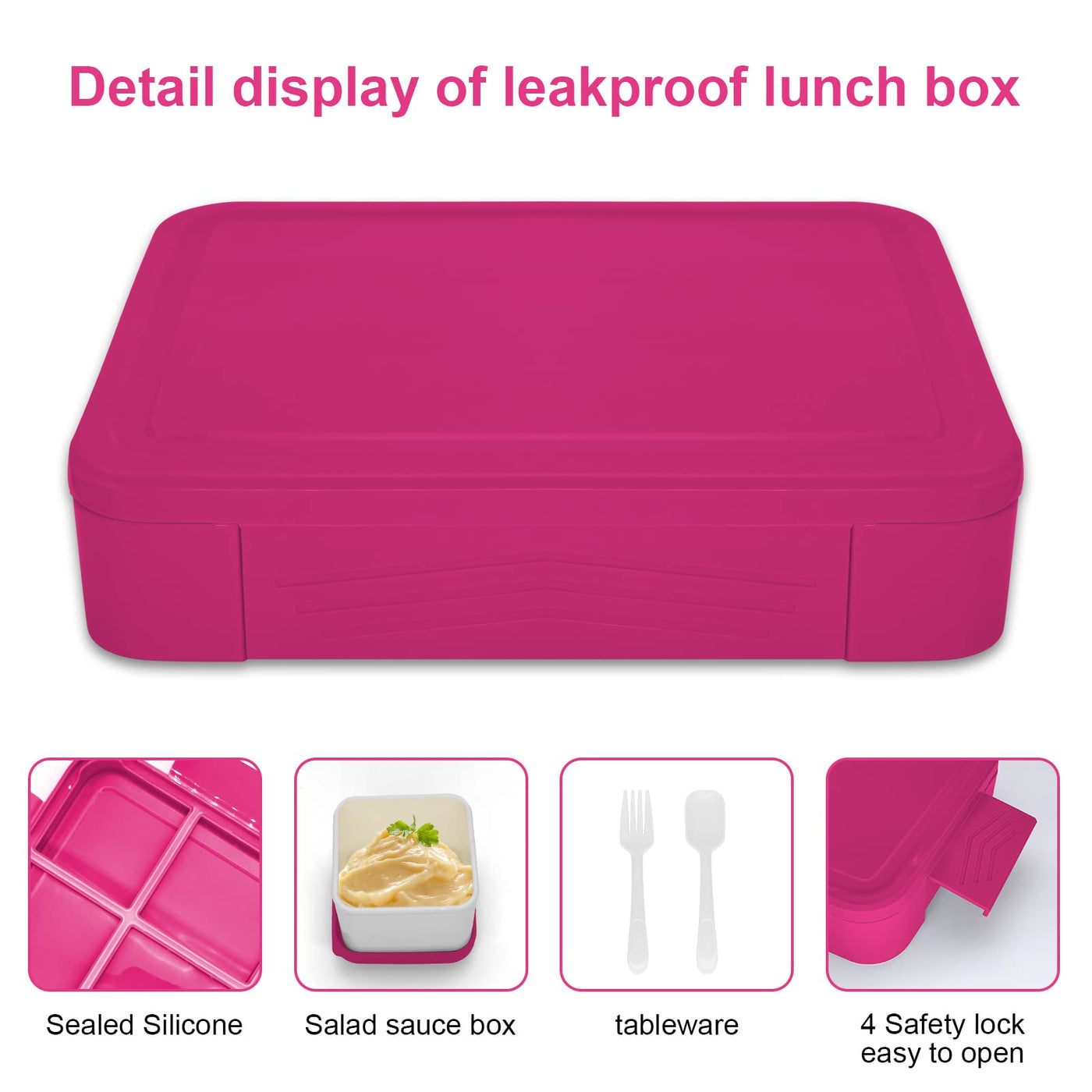 Leak-proof lunch box for children, bread box, snack box, perfect for school, kindergarten & outings