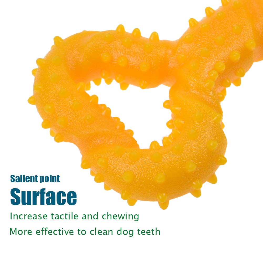 Jouet pour chien robuste en forme d'os à mâcher en caoutchouc dur avec un design convexe