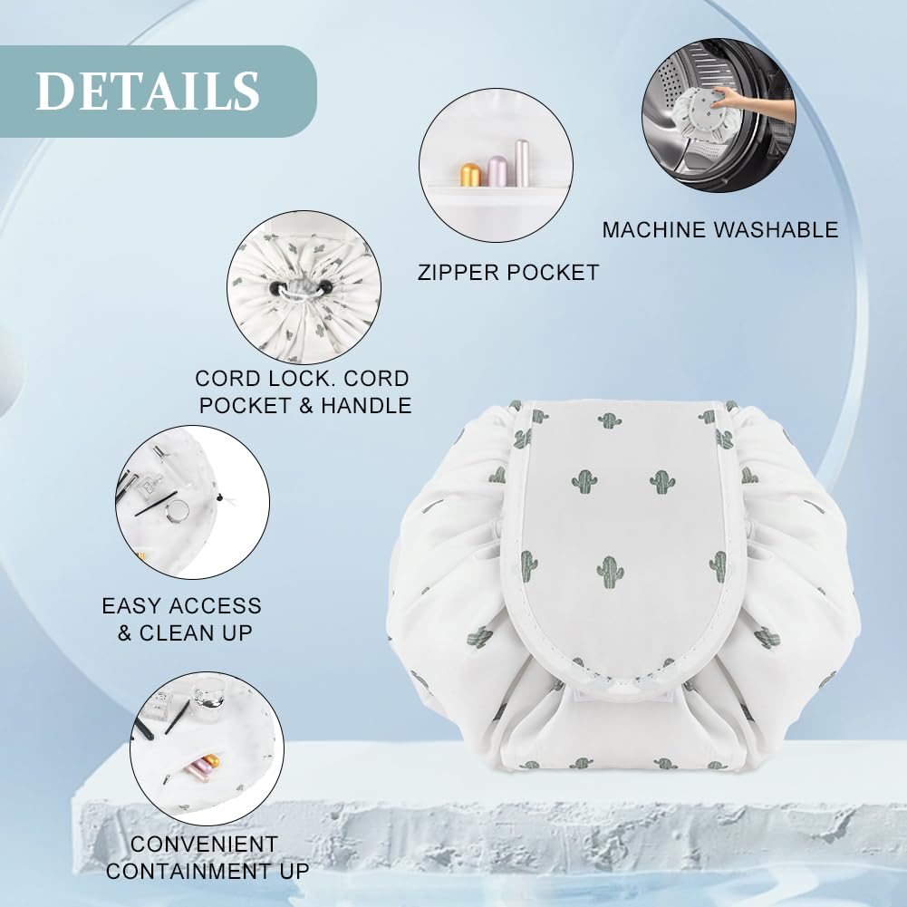 Trousse de maquillage de grande capacité avec cordon, trousse de maquillage de voyage portable