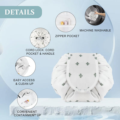 Trousse de maquillage de grande capacité avec cordon, trousse de maquillage de voyage portable