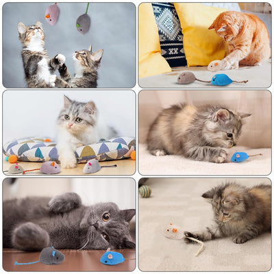 Cat toy mouse, 12  pieces plush mouse with catnip, interactive cat toy for cats and kittens
