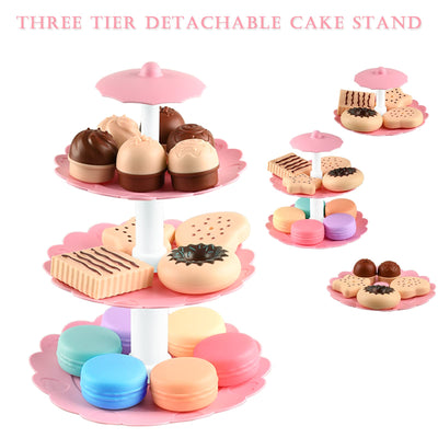 Metal tea set children's tea set with dessert toy tea party