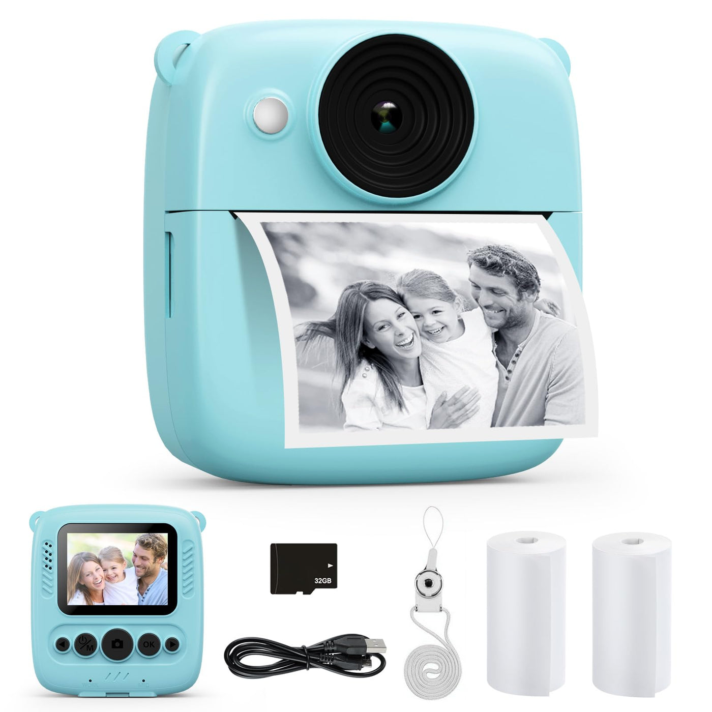 Kids camera instant camera, instant camera kids with card & printing paper