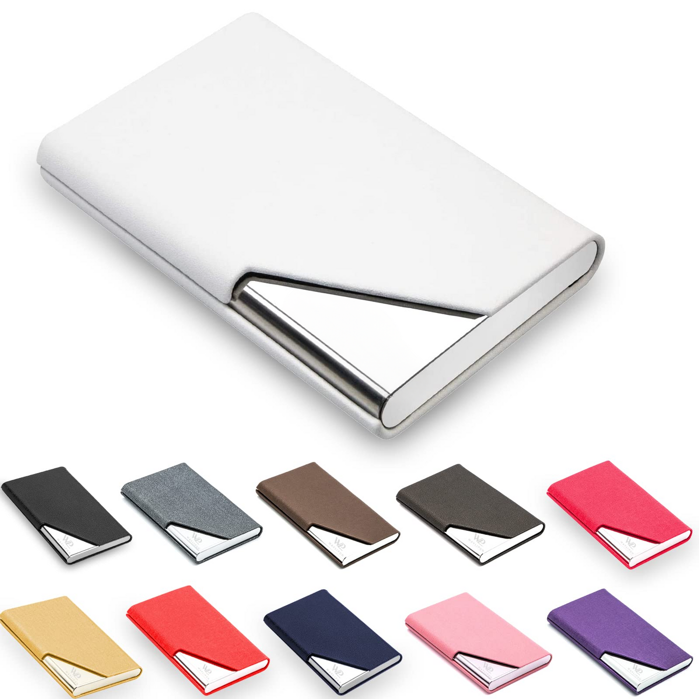 Business card case, luxurious PU leather premium business card holder, with magnetic closure, for gentle storage of your cards