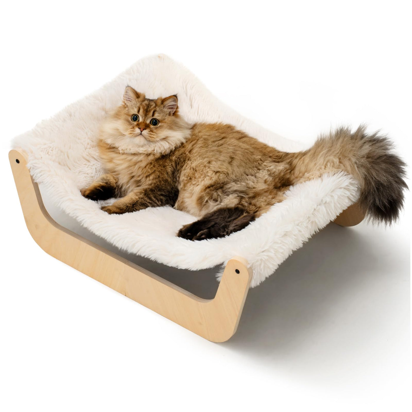 Lit pour Chat, Hamac Moelleux, Hamac pour Chat en bois, Adapté aux Chats, Chiens, Lapins, Chatons et Petits animaux