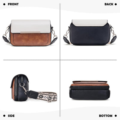 Handy Umhängetasche, Vegan Leder Crossbody Bag Umhängetasche mit verstellbarem abnehmbarem breitem Riemen