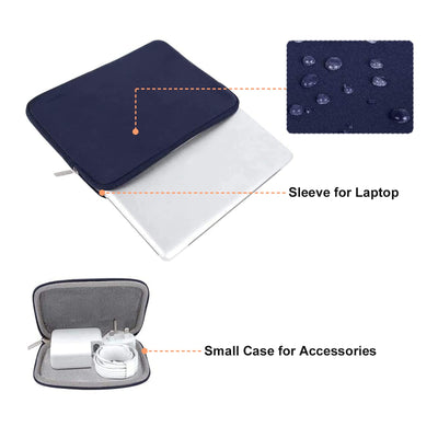 Laptop Sleeve Bag Compatible ,Neoprene Sleeve with Small Case