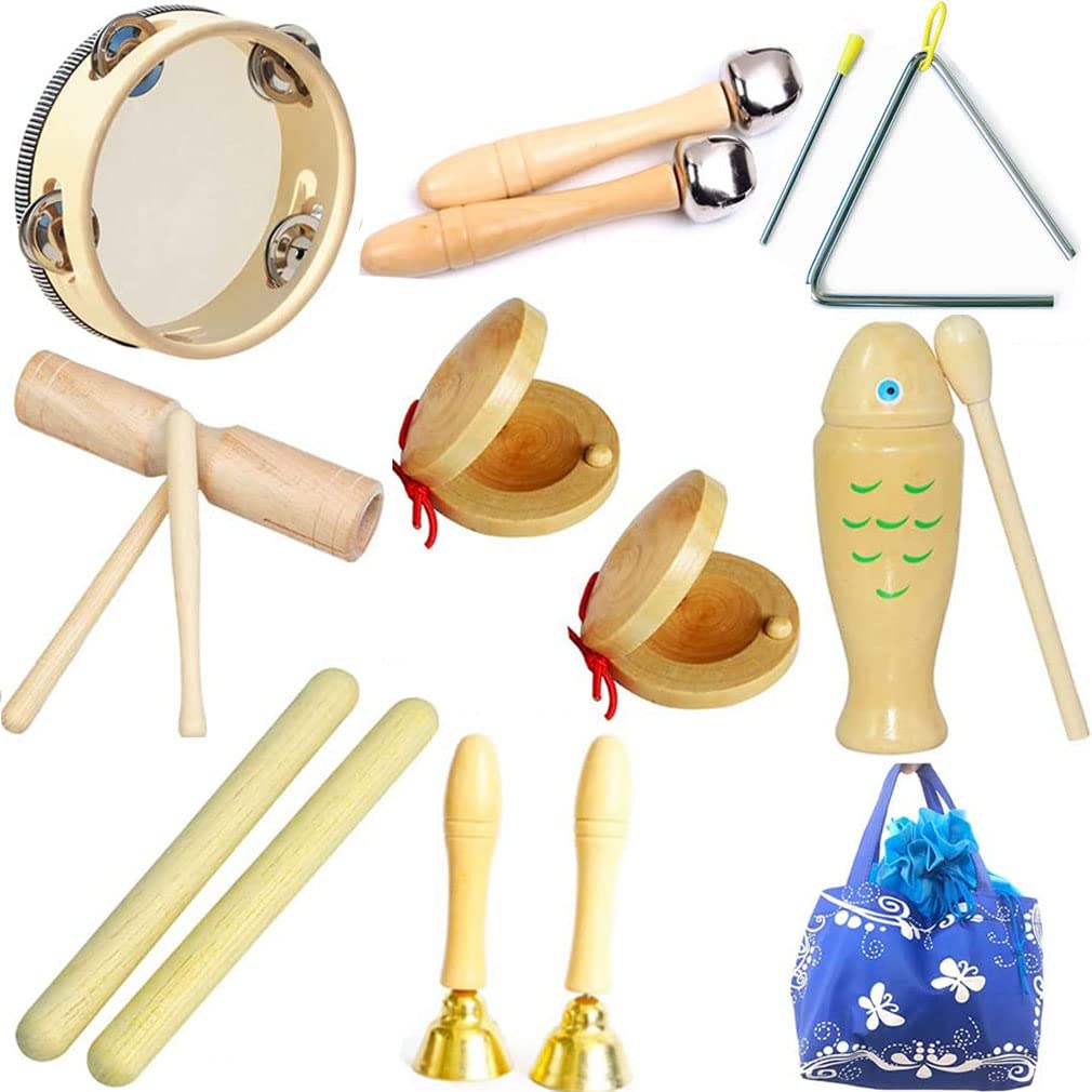 Set d'instruments de musique pour enfants, set de percussions en bois Schlagwerk Rhythm