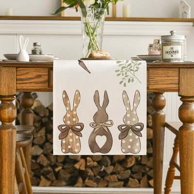 Chemin de table de Pâques, lavable, décoration de table de cuisine et de salle à manger moderne et printanière pour l'intérieur
