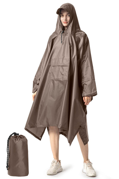 Regencape Regenmantel Regenjacke Wasserdicht Wandern Radfahren Outdoor 3in1 Mehrzweck