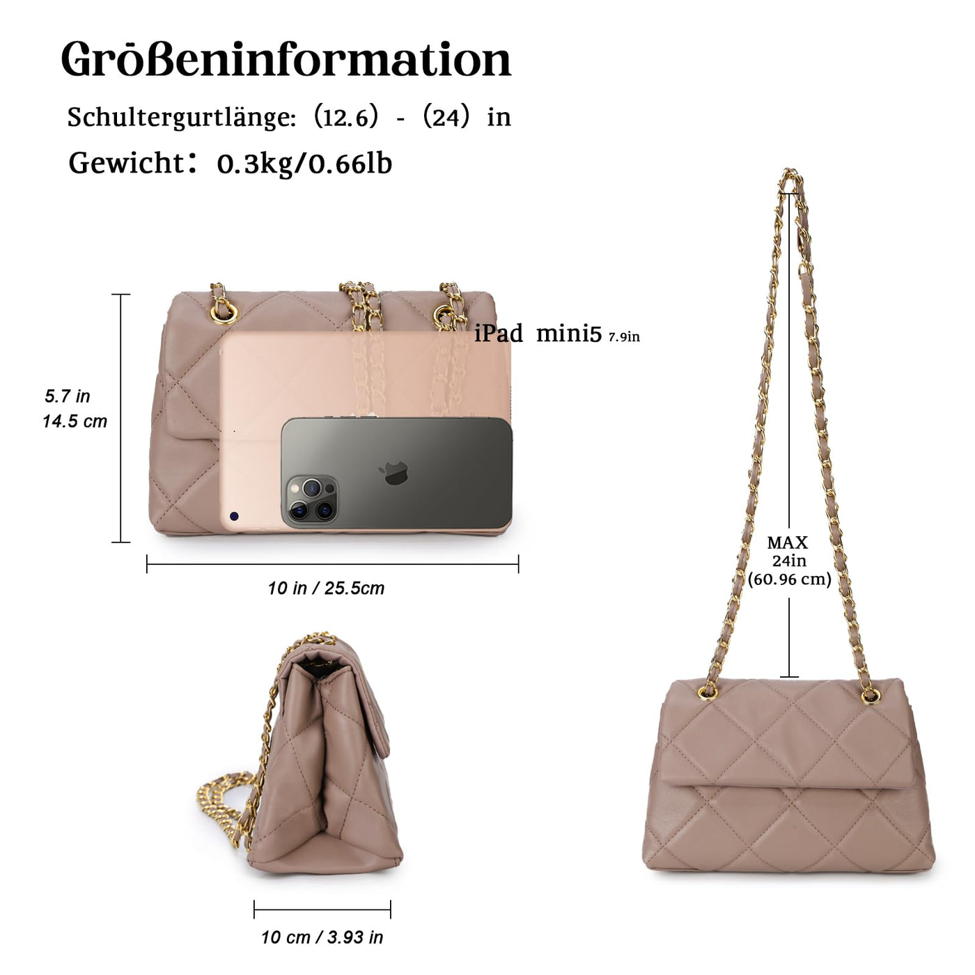 Umhängetasche Elegante Handytasche Gesteppte Handtasche