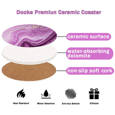 Sous-verres pour boissons, Sous-verres en céramique avec base en liège