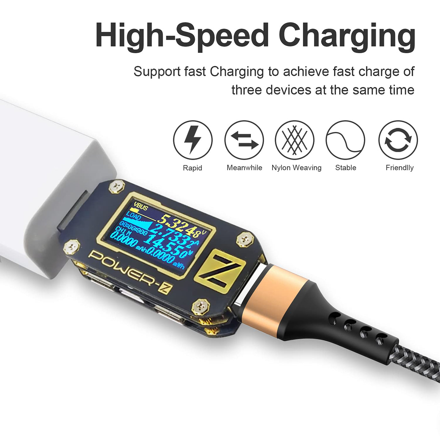 Multi USB Cable, Universal Charging Cable Nylon Quick 3 in 1