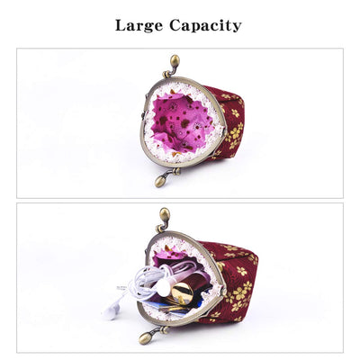 Porte-monnaie floral Portefeuille avec fermeture à clip Fermeture à clic