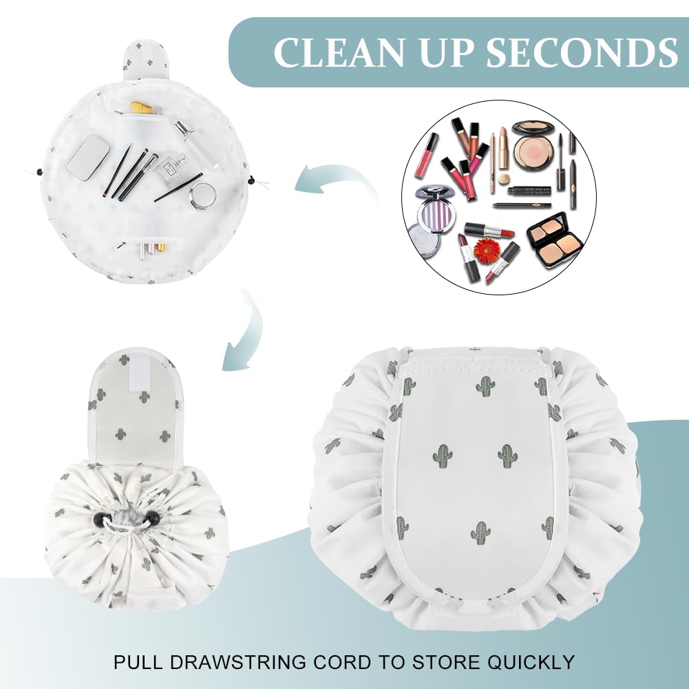 Trousse de maquillage de grande capacité avec cordon, trousse de maquillage de voyage portable