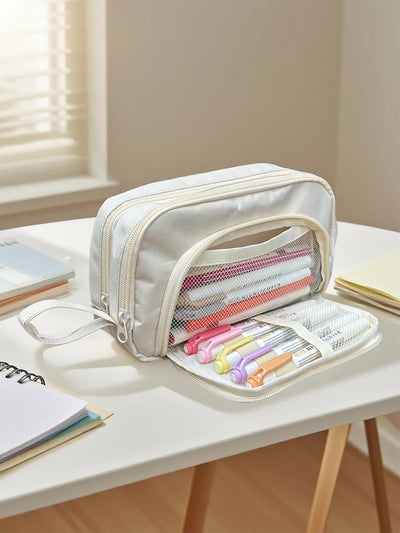 Trousse à crayons avec 3 compartiments