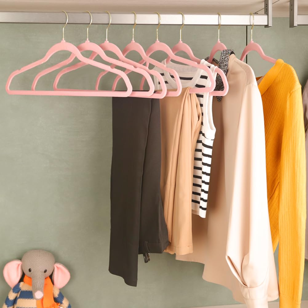 Velvet Hangers Non-slip Hangers with Shoulder Notches for Adults
