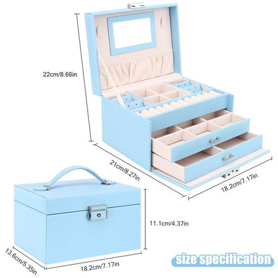 Jewelry box, jewelry box with drawers for ladies girls, PU leather jewelry box jewelry box large jewelry organizer for rings earrings bracelets necklaces