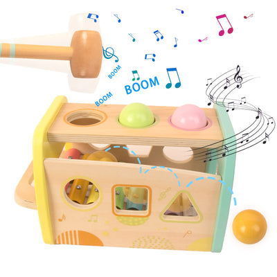 Xylophone et marteau, 3 en 1 jouet musical éducatif pour les enfants d'âge préscolaire jouet en bois jouet éducatif jouet pour la motricité