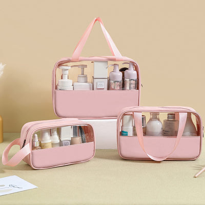 Cosmetic Bag Transparent 3 Pieces, Waterproof PVC Toiletry Bag, Lightweight Make-up Bag for Cosmetics, Toiletry Bag Travel Set