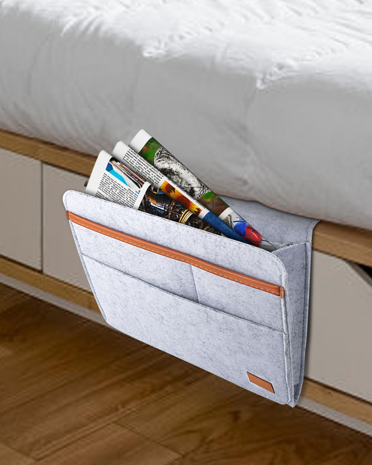 Bett Organizer Hook-in, Bett Tasche Hook-in dicken Filz Anti-Rutsch mit Schnalle