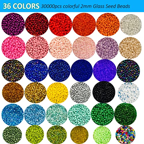 Beads for threading, 30000 pieces of glass beads to make your own bracelets for jewelry making