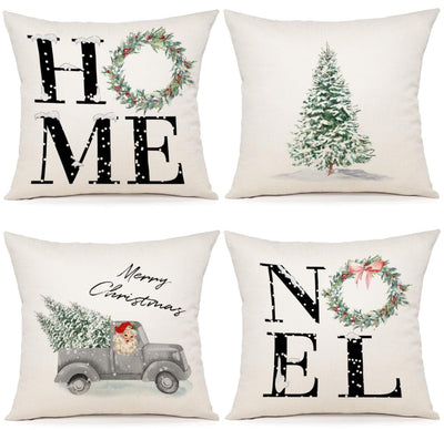 Cushion cover set of 4 cushion cover Christmas cushion covers decorative cushions linen cushion covers for decoration Christmas sofa