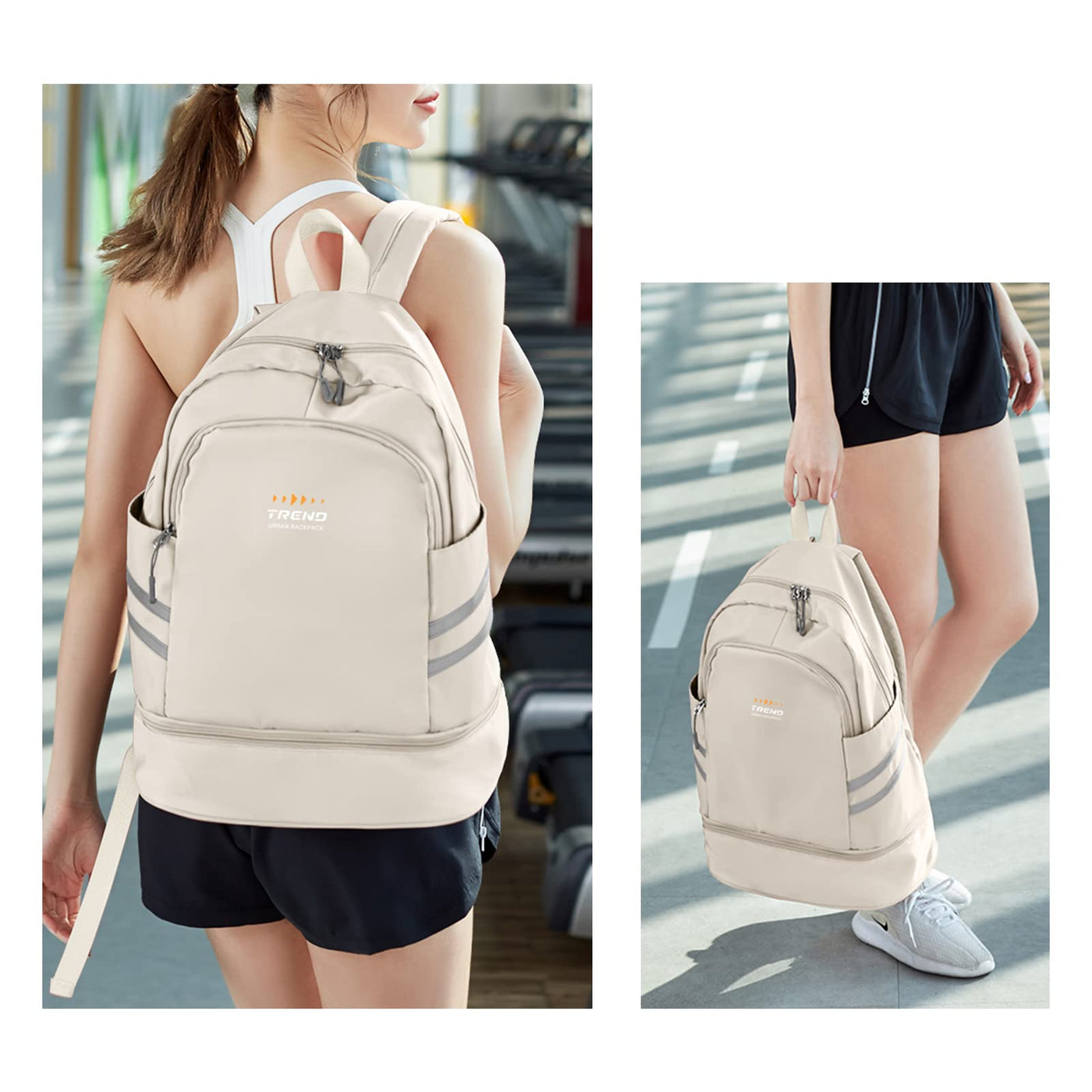 Großer Reiserucksack, faltbarer Laptop-Reiserucksack, wasserdichter Outdoor-Sportrucksack, lässiger Schulrucksack, verstaubarer Fitness-Rucksack mit Schuhfach