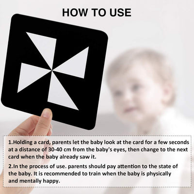 High Contrast Baby Flashcard, Colorful Visual Stimulation Learning Activity Card for Babies