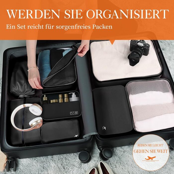 Koffer-Organizer, 8-in-1-Set Gepäck-Organizer