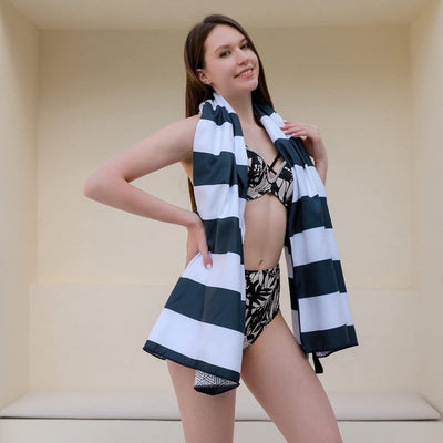 Serviette de plage en microfibre avec sac