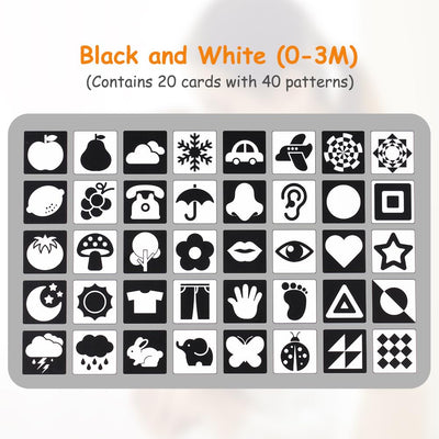 Sensory Toys cards, 20pcs contrast book baby, flashcards toddlers for visual stimulation and brain development